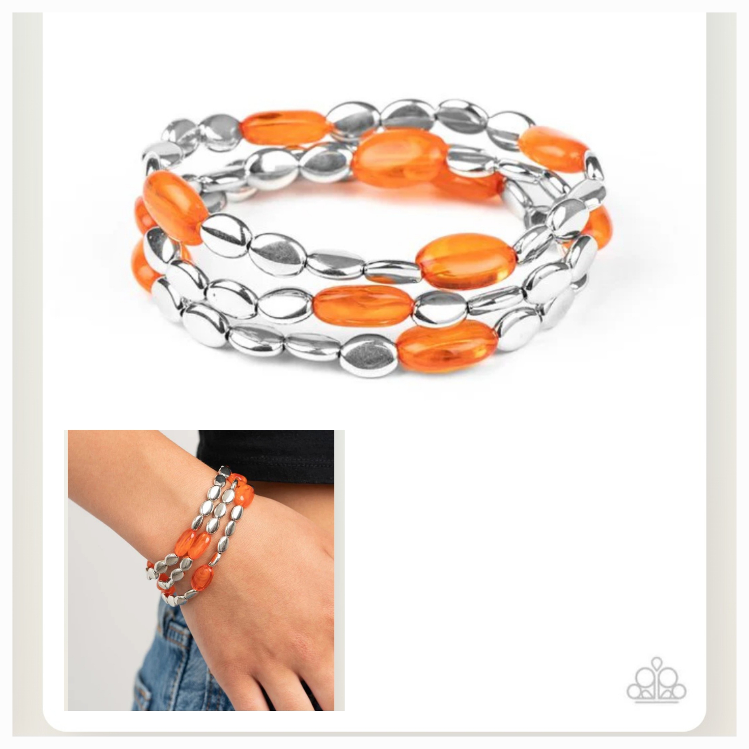 Sorry To Burst Your Bubble Orange Bracelet Set